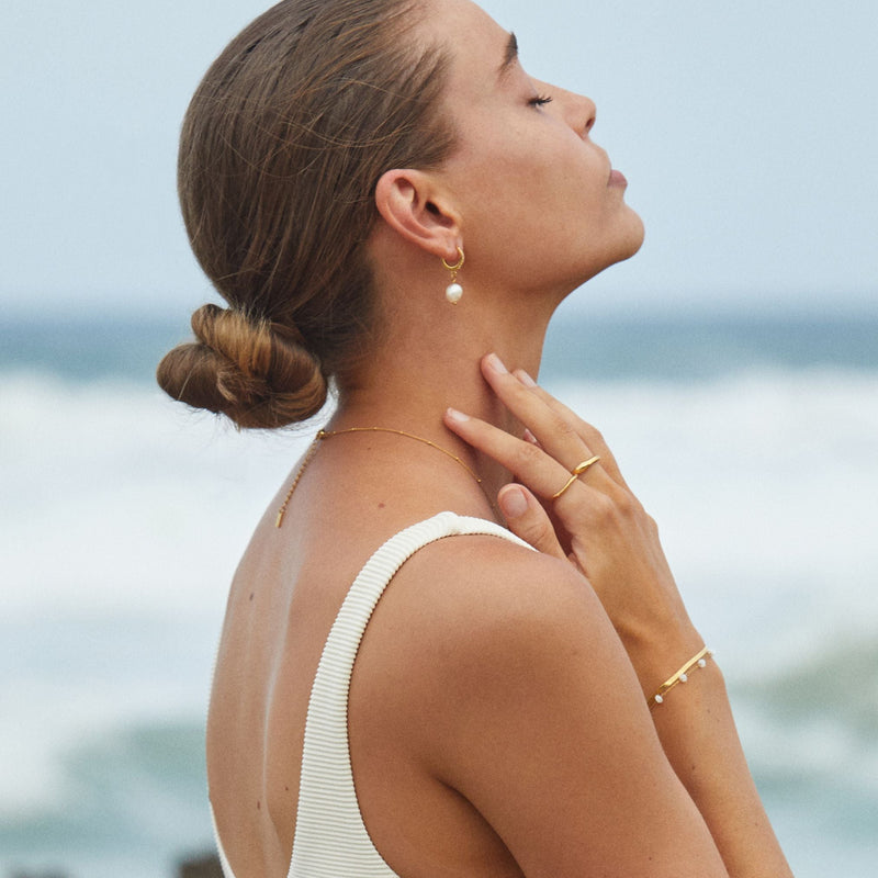 Freshwater Pearl Hoop Earrings